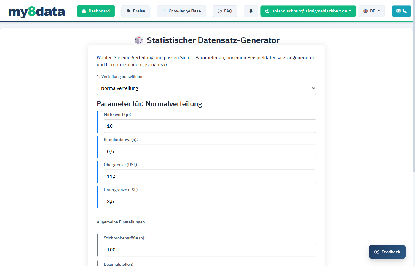 Datengenerator Übersicht